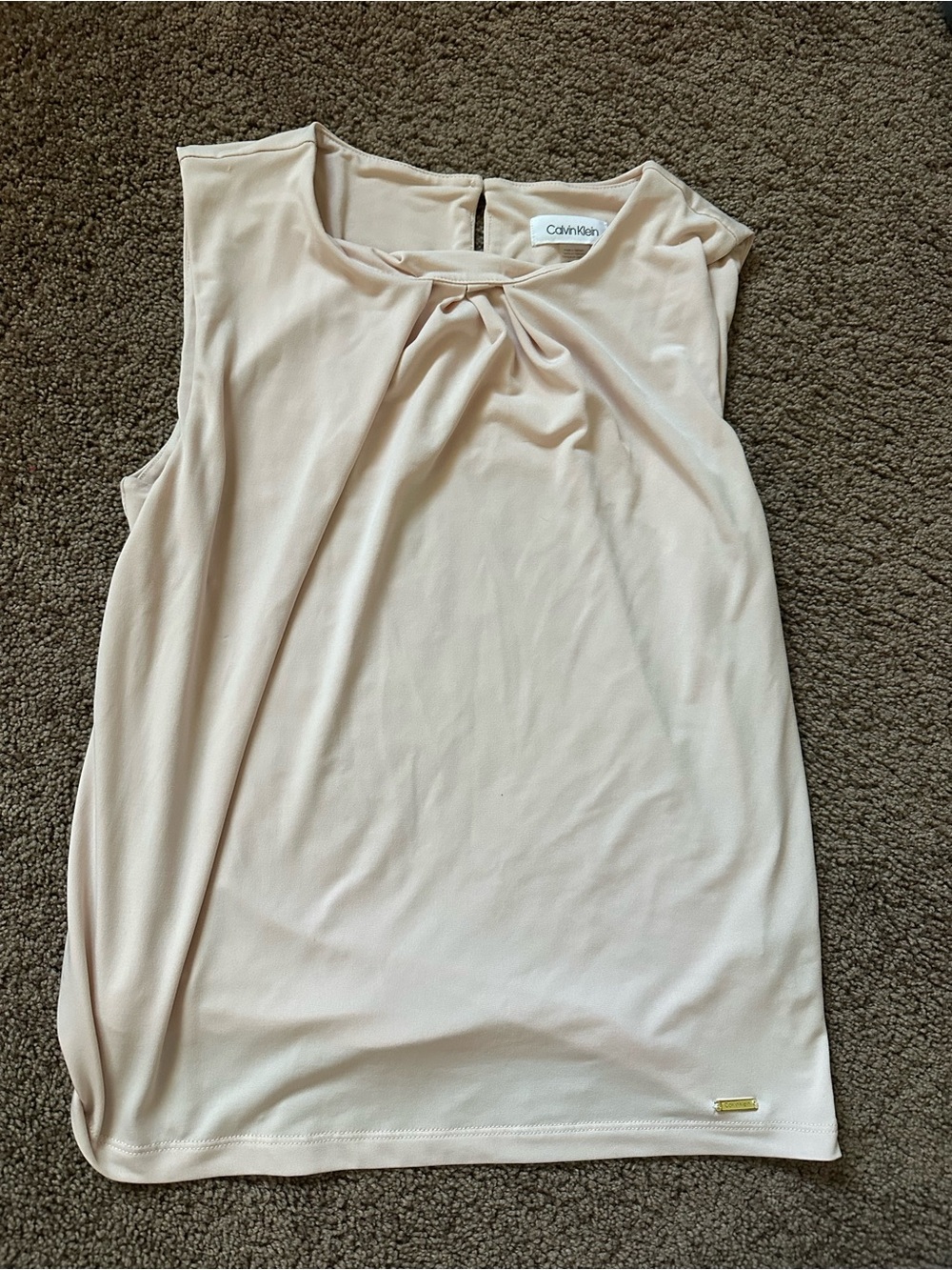 Calvin Klein Sleeveless Twist-Neck Camisole in Blush